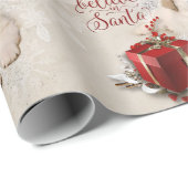 グレート・ピレニーズのクリスマスの子犬 ラッピングペーパー (ロールコーナー)