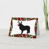 グレート・ピレニーズのトナカイのクリスマスカード シーズンカード (正面)