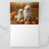 グレート・ピレニーズの子犬 オータム・ディライト パンプキン カード (内部)