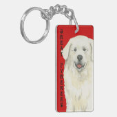 グレート・ピレニーズ色のブロック キーホルダー (正面左)