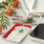 グレート・ピレニーズ色のブロック キーホルダー (正面右)