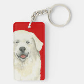 グレート・ピレニーズ色のブロック キーホルダー (裏面)