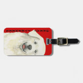 グレート・ピレニーズ色のブロック ラゲッジタグ (正面横)