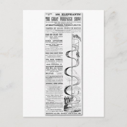 グレート・フォアパー・ショーの広告 ポストカード (正面)