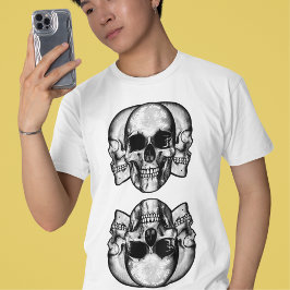 グレート・マインズ・ユニイト!レトロ・スカル・グラフィックTシャツ メンズ Tシャツ