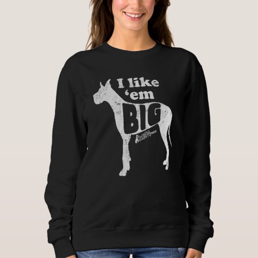 グレートDaneギア私はEm大犬の母は耳をトリミング好き スウェットシャツ (正面)