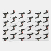 グレートDane犬ブリードボホフローラシルエットC キッチンタオル (横)