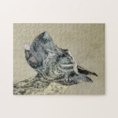 グレートDane (Brindle)'絵画s -オリジナルドッグアート ジグソーパズル (横)