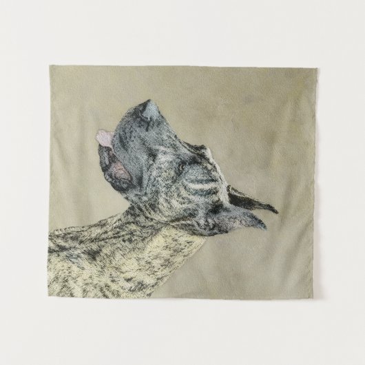 グレートDane (Brindle)'絵画s -オリジナルドッグアート タペストリー (正面(横))