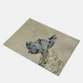 グレートDane (Brindle)'絵画s -オリジナルドッグアート ドアマット (アングル)