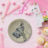 グレートDane (Brindle)'絵画s -オリジナルドッグアート ペーパープレート (パーティー)