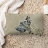 グレートDane (Brindle)'絵画s -オリジナルドッグアート ランバークッション (ブランケット)