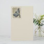 グレートDane (Brindle)'絵画s -オリジナルドッグアート 便箋 (スタンド正面)