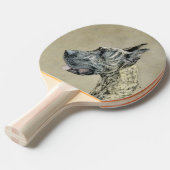 グレートDane (Brindle)'絵画s -オリジナルドッグアート 卓球ラケット (正面アングル)