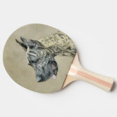 グレートDane (Brindle)'絵画s -オリジナルドッグアート 卓球ラケット (横)