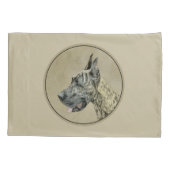 グレートDane (Brindle)'絵画s -オリジナルドッグアート 枕カバー (裏面)