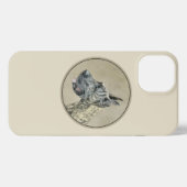 グレートDane (Brindle)'絵画s -オリジナルドッグアート iPhoneケース (裏面横)