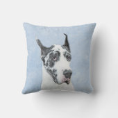 グレートDane (Harlequin)'絵画 - Dog Artオリジナル クッション (裏面)