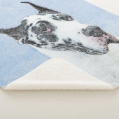 グレートDane (Harlequin)'絵画 - Dog Artオリジナル シェルパブランケット (3/4)