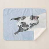 グレートDane (Harlequin)'絵画 - Dog Artオリジナル シェルパブランケット (正面(横))