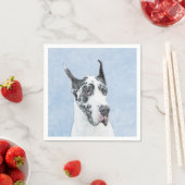 グレートDane (Harlequin)'絵画 - Dog Artオリジナル スタンダードカクテルナプキン (インサイチュ)