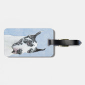 グレートDane (Harlequin)'絵画 - Dog Artオリジナル ラゲッジタグ (裏面横)