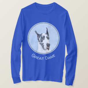 グレートDane (Harlequin)'絵画 - Dog Artオリジナル Tシャツ