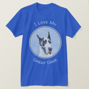 グレートDane (Harlequin)'絵画 - Dog Artオリジナル Tシャツ