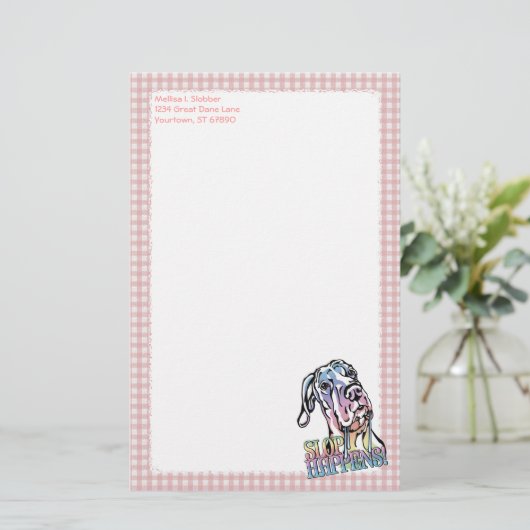 グレートDane SlopがパステルUCを実行 便箋 (スタンド正面)