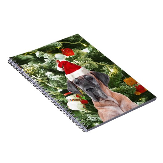 グレートDane wクリスマスツリーギフトボックスサンタハット ノートブック (右側)