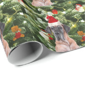 グレートDane wクリスマスツリーギフトボックスサンタハット ラッピングペーパー (ロールコーナー)