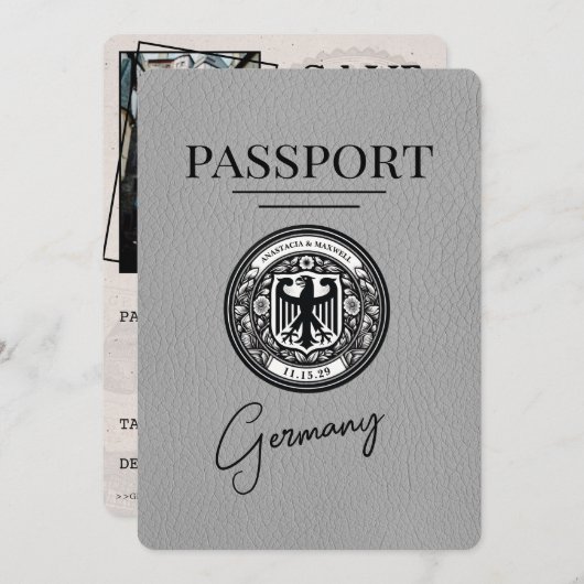 グレードイツパスポート日付の保存 セーブザデート (正面/裏面)