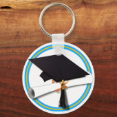 グレードキャップスクールカラーズブルー キーホルダー (正面)