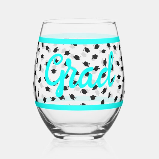 グレードキャップス模様飲料用メガネ ステムなしワイングラス (正面)