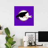 グレードキャップティルトとスクールカラー紫と金ゴールド ポスター (ホームオフィス)