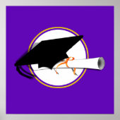 グレードキャップティルトとスクールカラー紫と金ゴールド ポスター (正面)