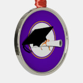 グレードキャップティルトとスクールカラー紫と金ゴールド メタルオーナメント (右)