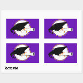 グレードキャップティルトとスクールカラー紫と金ゴールド 長方形シール (シート)