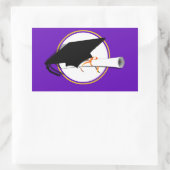 グレードキャップティルトとスクールカラー紫と金ゴールド 長方形シール (バッグ)