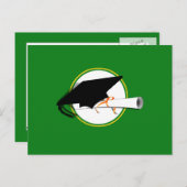 グレードキャップティルトとスクールカラー緑と金ゴールド ポストカード (正面/裏面)