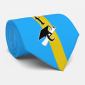 グレードキャップティルトとスクールカラーLtブルーと金ゴールド ネクタイ (ロール)