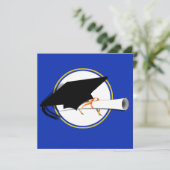 グレードキャップティルト(スクールカラー付き青と金ゴールド) 招待状 (スタンド正面)