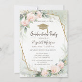 グレードキャップピンクローゼフレーム卒業 招待状 (正面)