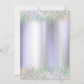 グレードキャップ、カラフル紙吹雪バイオレット卒業 招待状 (裏面)