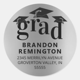 グレードシルバーブラックキャップ差出人住所 ラウンドシール