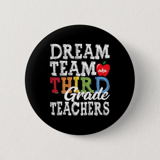グレード先生Tee Dream Team赤3グレードTeache 缶バッジ (正面)