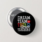 グレード先生Tee Dream Team赤3グレードTeache 缶バッジ (正面&裏面)