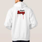 グレードA +フード付きスウェットシャツ(白/赤) パーカ (裏面)