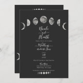 グレーナイトスカイムーンフェイズウォーター結婚カラー 招待状 (正面/裏面)