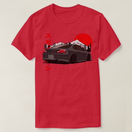 グレーニッサンシルビアS15バックビュー Tシャツ (デザイン正面)